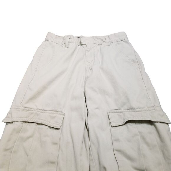 Levi's Silvertab Cargo Pants Women's Size 14 Cream 100% Cotton Vtg 1999 (27×28) - Picture 2 of 7